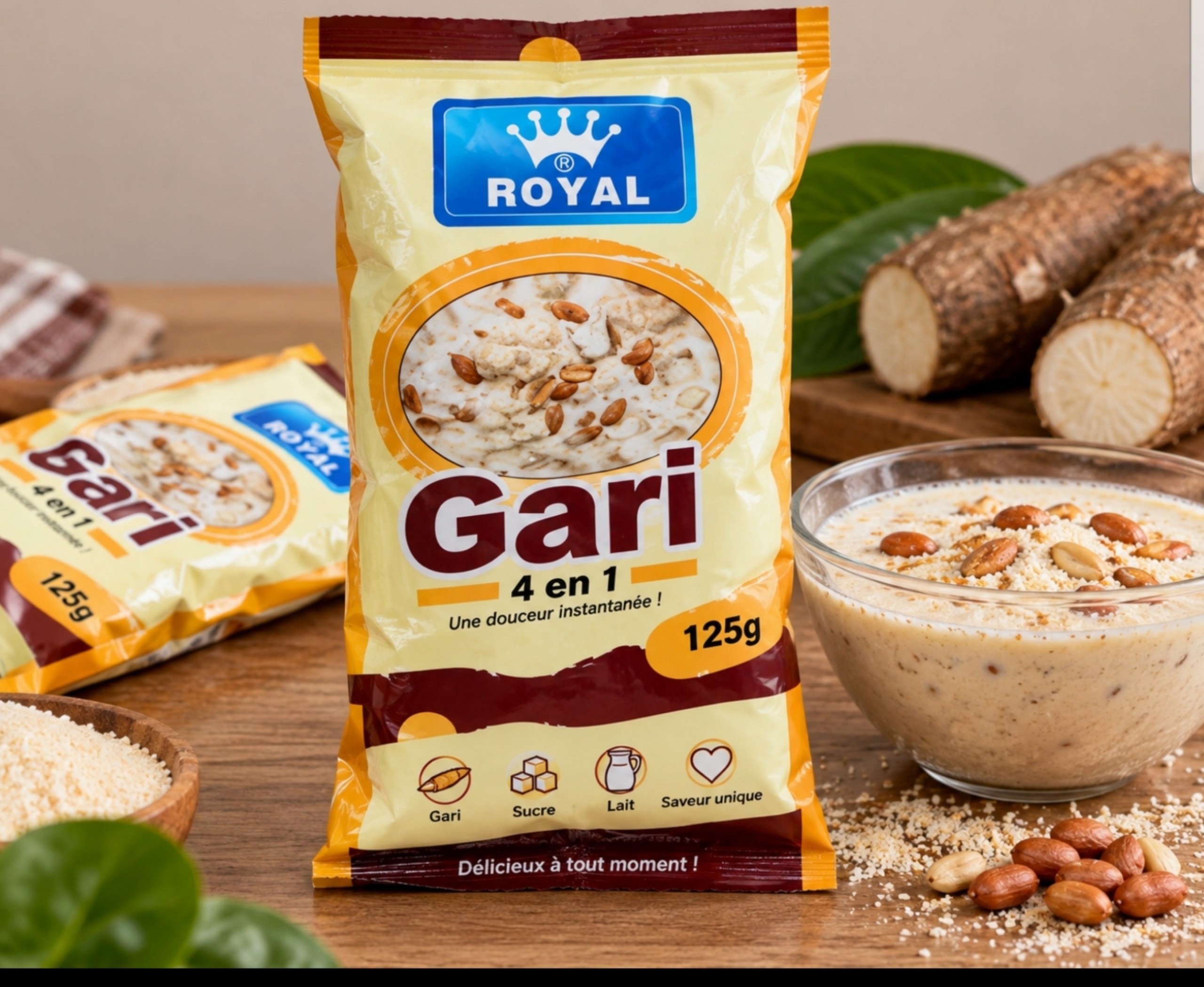 Gari Royal avec noix de coco
